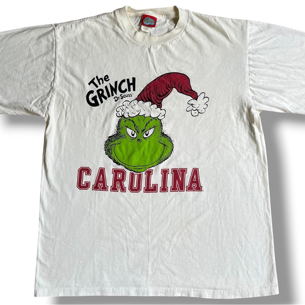 Dr Seuss The Grinch T Shirt 2007 Size L Carolina SC Short Sleeve White‎ Tee Y2K